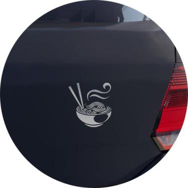 Imagem de Adesivo de Carro Bowl de Noodles Macarrão - Cor Prata - Melhor Adesivo