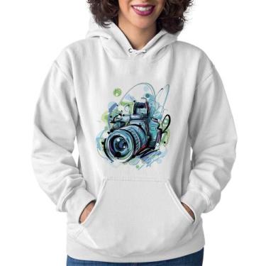 Imagem de Moletom Feminino Câmera Fotográfica - Foca na Moda, Branco, G