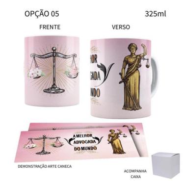 Imagem de Caneca 325ml Profissões Advogado Advogada Advocacia - LARANJA E MIMOS