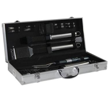 Imagem de Kit Churrasco Com Termômetro Digital e Maleta  21 Peças - Knakasaki