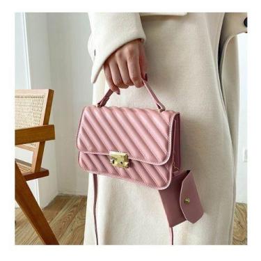Imagem de Bolsa Feminina Com Mini Carteirinha Linha ///// - Unistar, Rosa