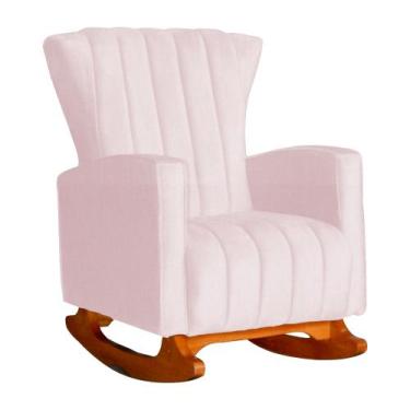 Imagem de Poltrona Decorativa Melinda Balanço Vovo Suede Rosa Bebê- FM - Fina Mo