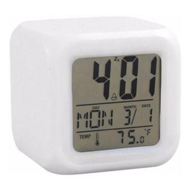 Imagem de Kit De 10 Relógios Cubo Despertador Digital Muda De Cor 7x - Ns