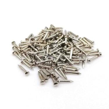 Imagem de Pequenos pregos de madeira para projetos de artesanato DIY, conserto de gavetas antigas, acessórios decorativos de mini caixas [conjunto de 200 peças] (1 × 8 mm, prata)