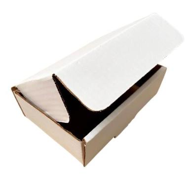 Imagem de Caixa de papelão para envios de e-commerce montável branca 16x11x5 com