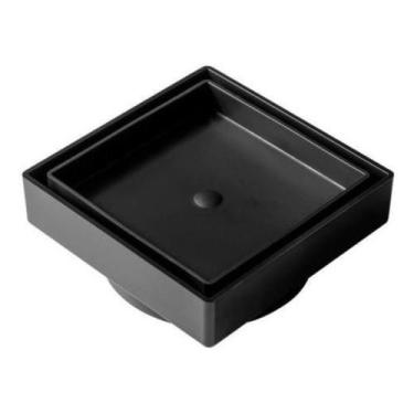 Imagem de Ralo Oculto Invisível Quadrado 10X10 Cm Preto Seca Piso E Porcelanato 