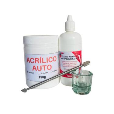 Imagem de Resina Acrilica Autopolimerizavel Incolor  - 100ml + 150gr + Kit Inox 