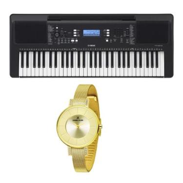 Imagem de Kit Teclado Yamaha Arranjador PSR E373 e Relógio Dk11177-2