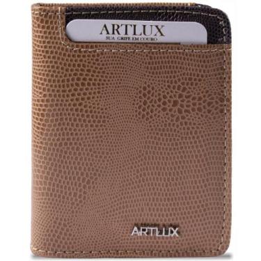 Imagem de Carteira Couro Pequena Artlux 927, Amêndoa