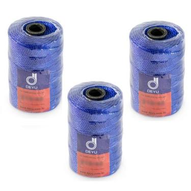 Imagem de Kit 3 Fio Encala Torcido Azul Rolo 200gr Várias Bitolas Para Pesca Pro