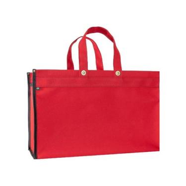 Imagem de Sacola De Lona Para Supermercado ecobag Reforçada G vermelho - Jabez'z