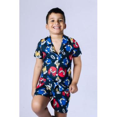 Imagem de Pijama Americano Masculino Infantil De Criança Stitch Roupa de Dormir 