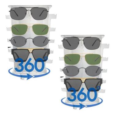 Imagem de Kit 2 Expositor Loja Óculos Giratório Vitrine Ótica Gira - DUBON