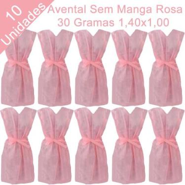 Imagem de Avental Descartável Sem Manga Rosa 1,40x1,00 40 Gramas 10 Unidades - C