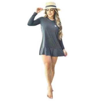 Imagem de Saída de Praia Vestido feminino proteção solar UV 50+ FPS - Force, Gra