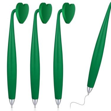 Imagem de Glenmal 3 canetas magnéticas de tinta preta engraçadas em formato de coração para geladeira e outras superfícies magnéticas, presentes de escritório (verde)