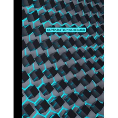 Imagem de Composition Notebook No Spiral Bound: College Ruled Paper, 9-3/4'x7-1/2', Conversion Chart Inside, Abstract 3D Cover Design, Matter Cover, 100 sheets, Simple and Functional