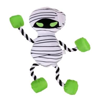 Imagem de EXPAWLORER Brinquedos de Halloween para cães – brinquedos de cachorro zumbi zumbi interativos com papel enrugado, brinquedos de corda de mastigar para enriquecer o tédio, brinquedo de pelúcia para