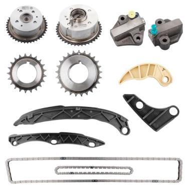 Imagem de 2.0 2,4L eixo de cames de admissão/escape roda dentada de engrenagem VVT com kit de corrente de distribuição, compatível com Hyundai Sonata Tucson Kia Optima Sorento 2.0L 2.4 motor 2.011-2019,