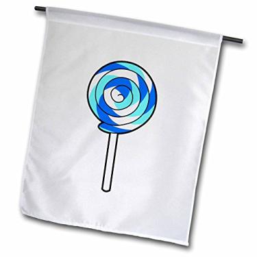 Imagem de 3dRose Fl_43198_1 Bandeira de jardim azul e doces, com pirulito delicioso, 30 x 45 cm