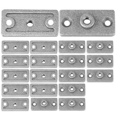 Imagem de QWORK 20 peças de placa de suspensão de flange de teto, tubo rosqueado de 3/20.3 cm, decoração industrial DIY e suporte de encanamento, acabamento em ferro galvanizado, placa de cobertura de teto,