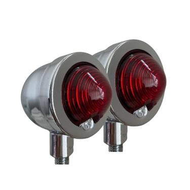 Imagem de Par de Lanternas Pisca (Seta) Café Racer, Lente ABS Cromado, 12V (Cromado | Esquerdo/Direito)