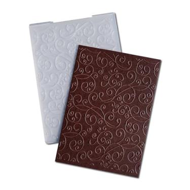 Imagem de DIYology Pastas em relevo com padrão de linhas curvas para fazer cartões, fundo de linha decorativa em relevo para artesanato em papel faça você mesmo, scrapbook, decoração de argila de polímero