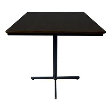 Imagem de Mesa Design Industrial Tampo Em Madeira Preta 70X70 P/ Restaurante