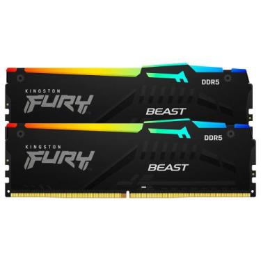 Imagem de Memória RAM Kingston Fury Beast RGB, 64GB (2x32GB), 5200MHz, DDR5, CL4