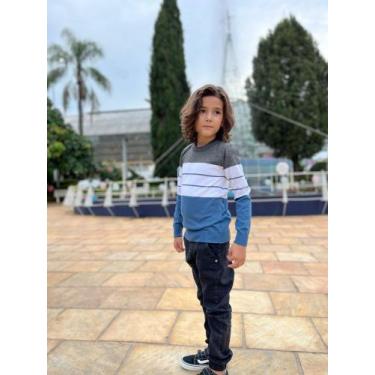Imagem de Blusa Suéter Infantil de Tricot Menino Juvenil Tricô - Malharia Surrea