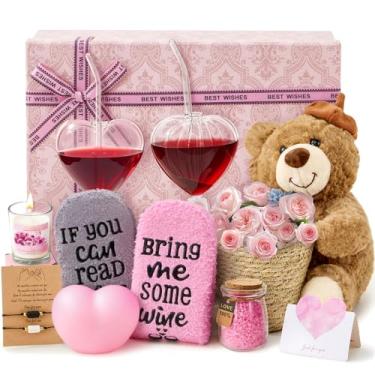 Imagem de Toylink Caixa de presente para namorada, esposa, amante, presentes de aniversário para mulheres, ursinho de pelúcia, cesta de presente de amor, noivado, dia dos namorados, presentes românticos de