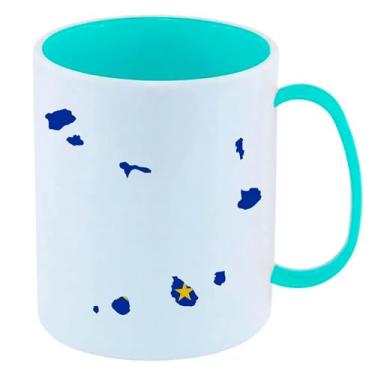 Imagem de Caneca de Polímero Plástico Inquebrável Infantil Azul Tiffany CABO VERDE MAPA