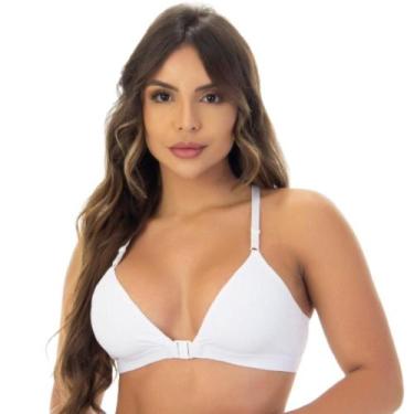Imagem de Sutiã Feminino Nadador Sem Bojo Confortável Abertura Frontal Em Microf