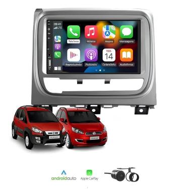 Imagem de Kit Multimídia Idea 2013 / 2015 Mold Prata 7 Pol CarPlay AndroidAuto - FirstOption 8100