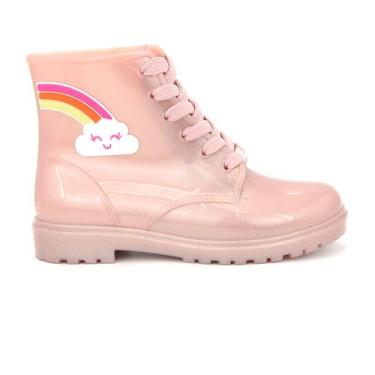 Imagem de Bota Molekinha 2176.100 Coturno Tratorado Cano Curto Cadarço Infantil 