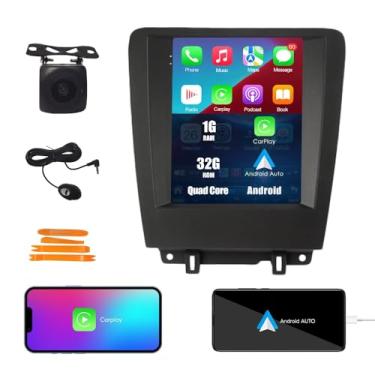 Imagem de Kunfine Tesla Style Car CarPlay Android Auto Navigation Stereo GPS Radio Reverse Camera 24.6 cm IPS Touchscreen Headunit Tablet Media Player para Ford Mustang 2013-2014, se aplicável Quad Core 1G +