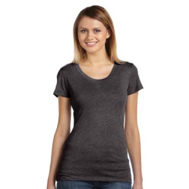 Imagem de Bella B8413 camiseta feminina de manga curta de malha tripla, Charcoal Black Triblend, X-Large