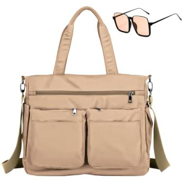 Imagem de Kit Bolsa Feminina Casual + Óculos De Sol Feminino Estilo Quadrado (BEGE)