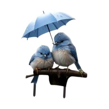 Imagem de Bothyi 2d plana bluebird cena jardim estaca planta pote estaca acrílico festa criativa fácil instalação quintal gramado placa jardim sinal