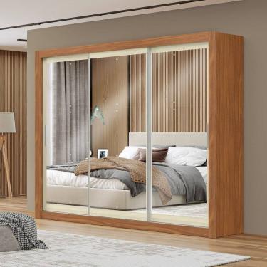 Imagem de Guarda-Roupa Viena  Espelhado Yescasa Cinamomo/Off White