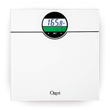 Imagem de Balança de banho digital Ozeri WeightMaster de 184 kg com IMC e detecção de diferenças de peso, Branco