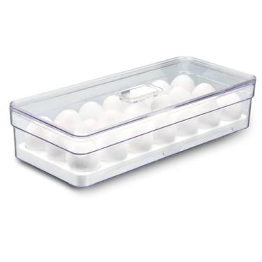 Imagem de Organizador de Ovos para Geladeira Armario Cozinha Acrilico Com Cavidades (Unidade, 21 Cavidades)