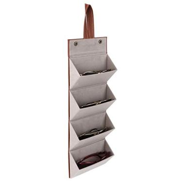 Imagem de Estojo de Armazenamento de óculos de Sol Dobrável Akozon Com 4 Slots - Organizador de óculos Pendurado para Vários óculos, Disponível Em Preto (modelo XH00687) e Marrom (#12)
