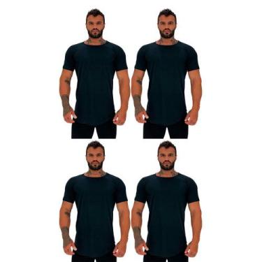 Imagem de Kit 4 Camiseta Longline MXD Conceito Slim Cores Básicas e Mescladas Li
