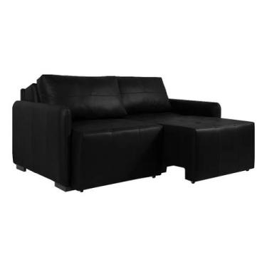 Imagem de Sofá de Couro Sala de Estar 4 Lugares 260cm Reclinável e Retrátil Athe