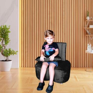 Imagem de Puff Orgânico Luxo Feijão Infantil - B Home Decor , Preto