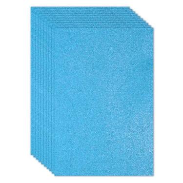 Imagem de PATIKIL 10 folhas de espuma brilhante de 2 mm, papel EVA brilhante azul claro 40,6 cm x 30,5 cm