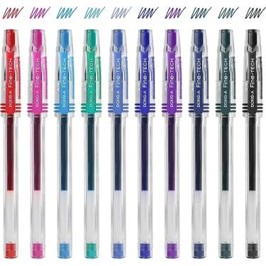 Imagem de DONG-A Caneta de tinta ultrafina de 0,3 mm, cores sortidas, 10 cores, canetas de gel, linha fina e toque suave, canetas esferográficas de tinta de gel