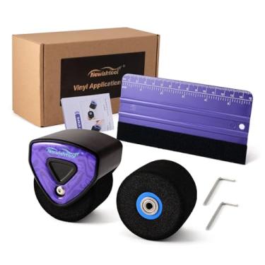 Imagem de NEWISHTOOL As ferramentas do kit de envoltório incluem ferramenta de rolo de vinil resistente ao calor com núcleo de esponja sobressalente e rodo de feltro, ferramenta de aplicação de envoltório para