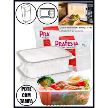 Imagem de Pote retangular freezer microondas 500ml prafesta plastico descartável